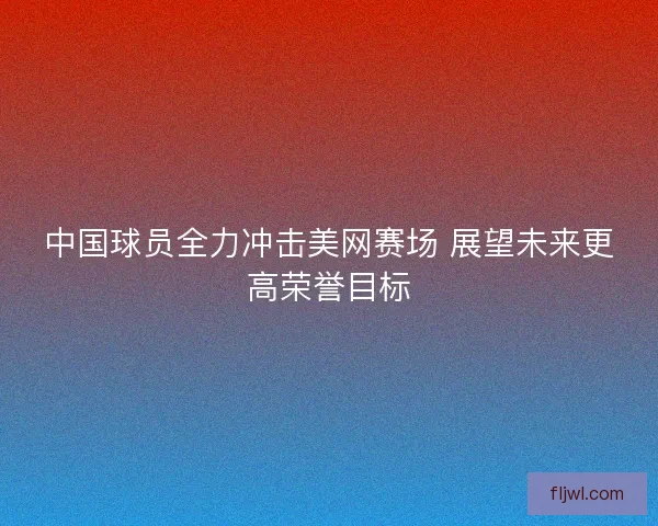 中国球员全力冲击美网赛场 展望未来更高荣誉目标