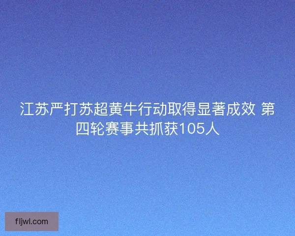 江苏严打苏超黄牛行动取得显著成效 第四轮赛事共抓获105人