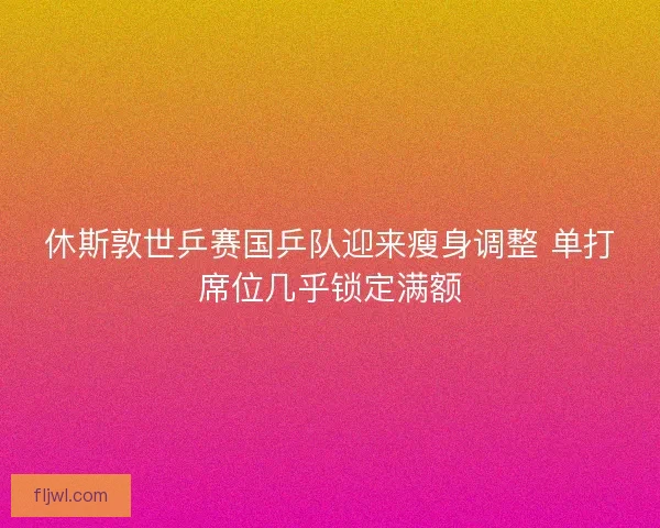 休斯敦世乒赛国乒队迎来瘦身调整 单打席位几乎锁定满额